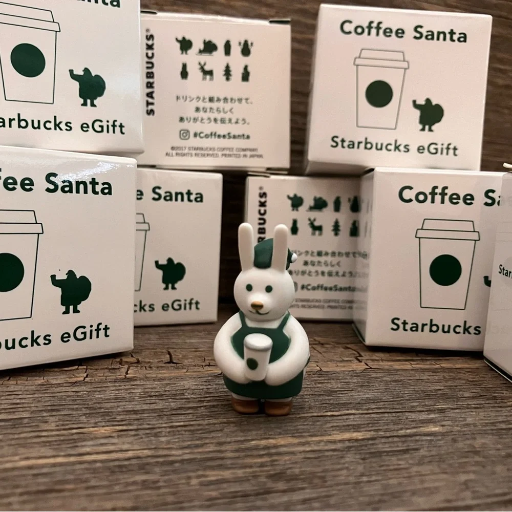 Starbucks 2017 JAPAN Christmas Coffee Santa eGift Figures HTF - Picture 13 of 16